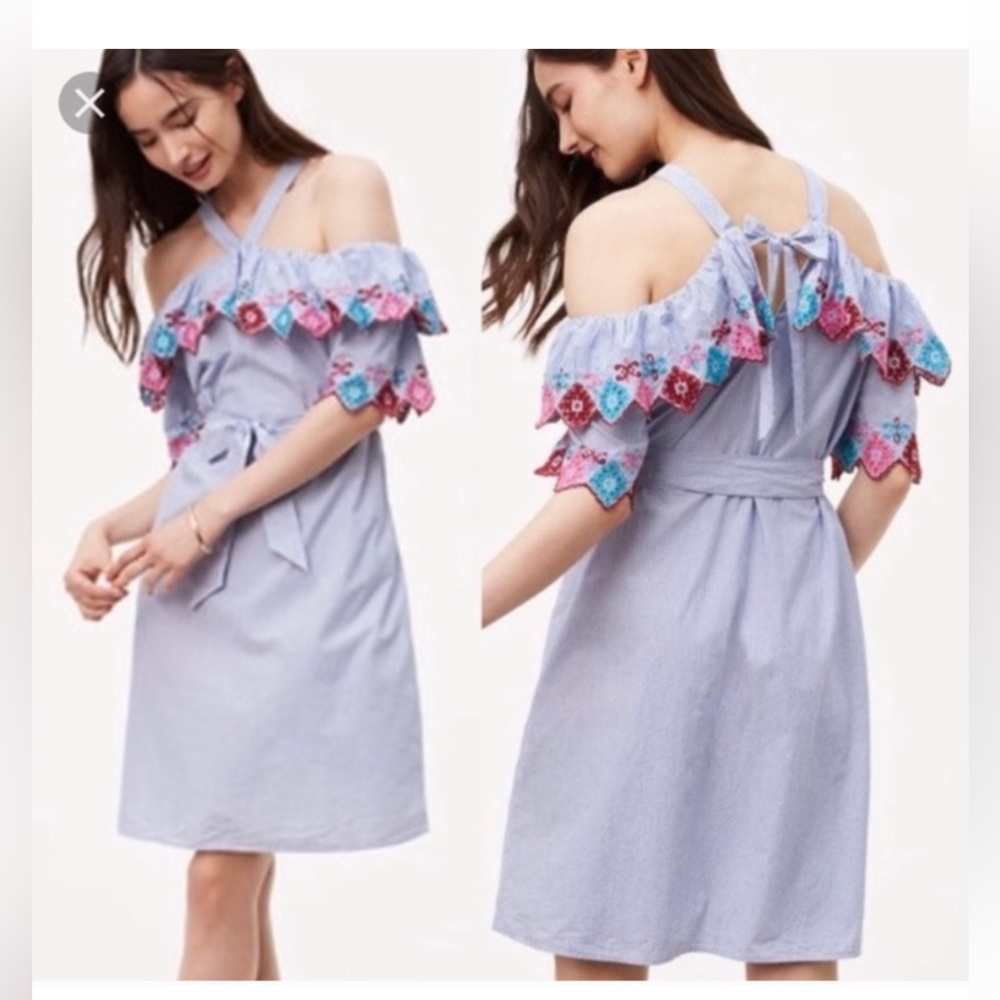 Ann Taylor Off the shoulder Halter Dress Medium